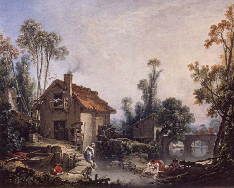 Francois Boucher Landscape with a Watermill China oil painting art